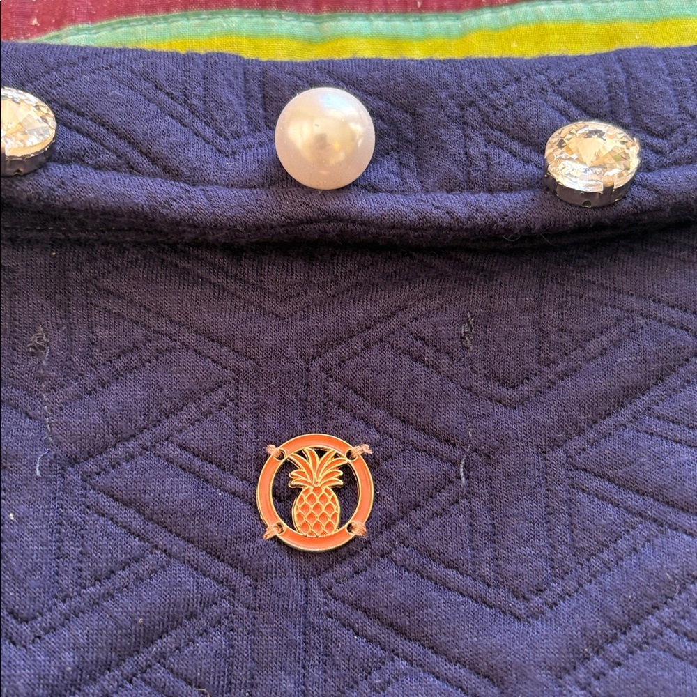 Simply southern Navy Quilted Top with Pearl Details size small new tags - Picture 6 of 9